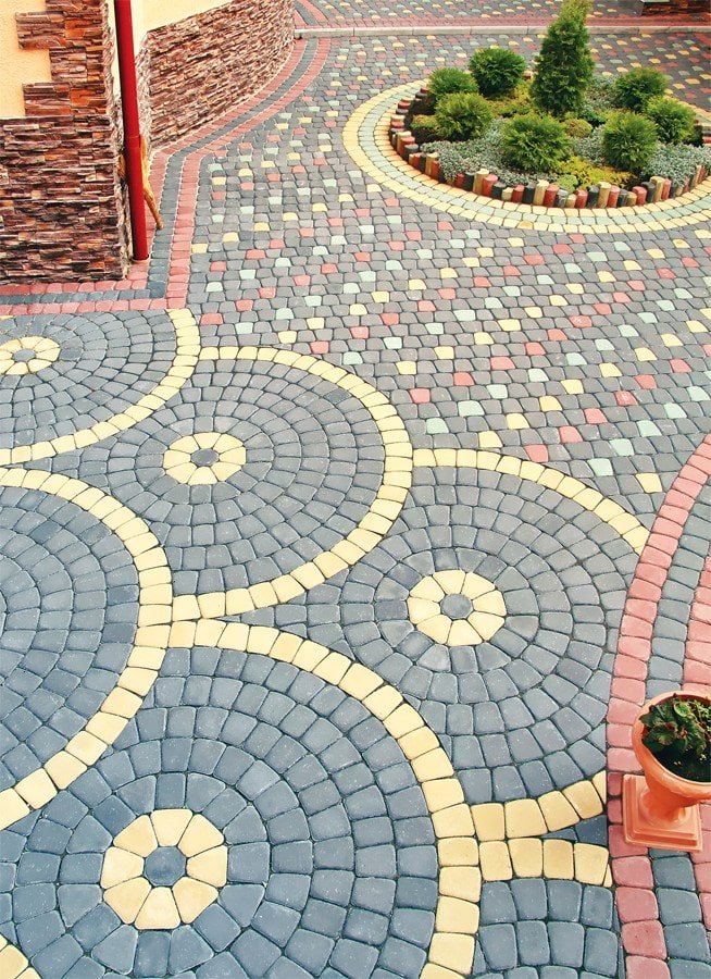 patterned sidewalk tiles