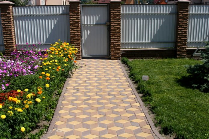sidewalk tiles at the dacha