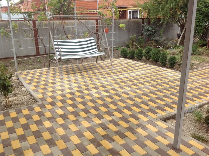 sidewalk tiles at the dacha