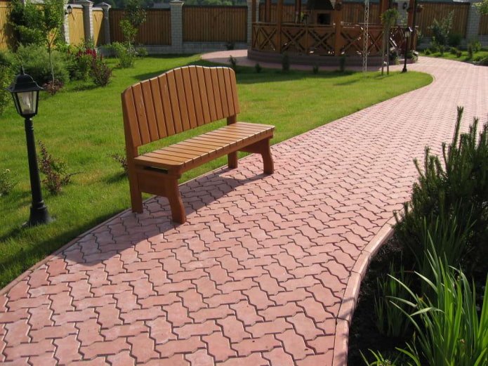 layout of figured tiles for sidewalk