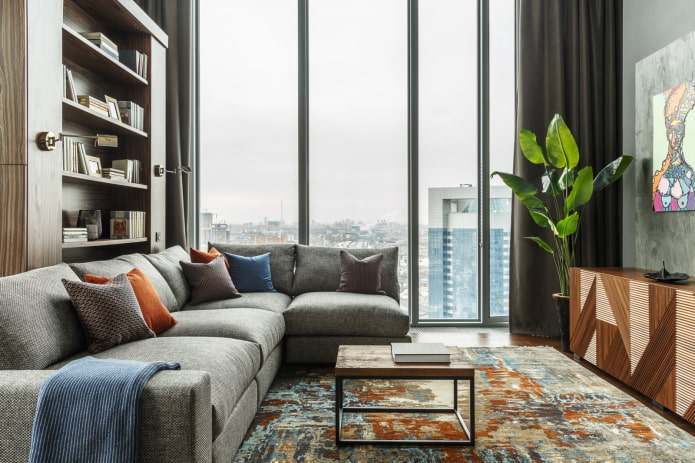corner gray sofa