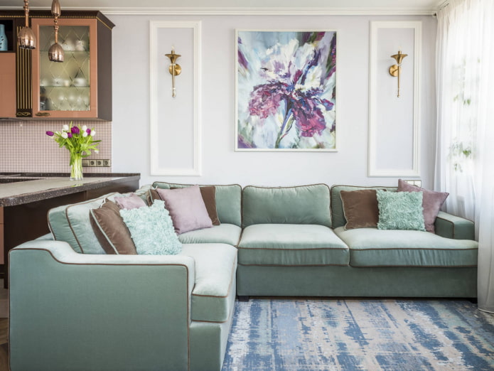 light green sofa