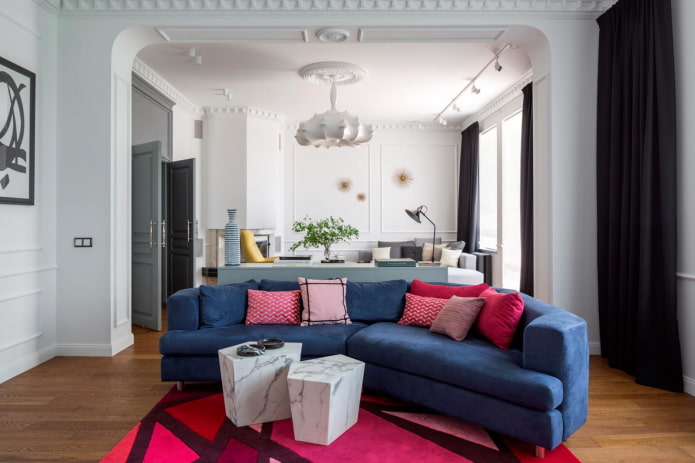 blue sofa color combination