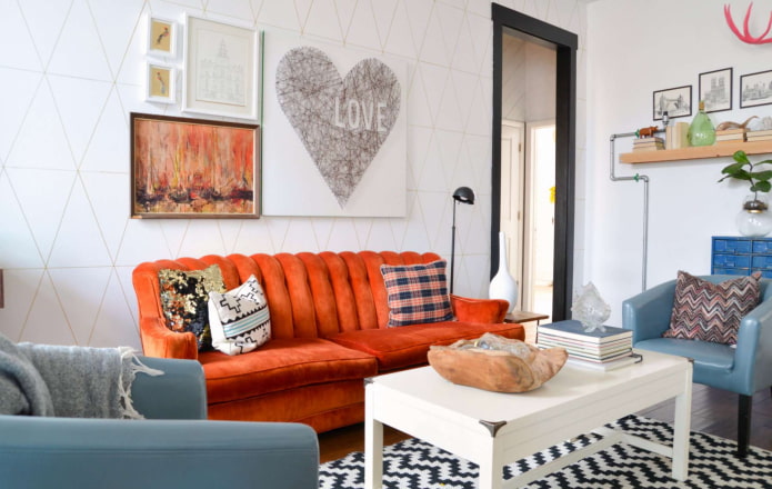 bright sofa in the living room
