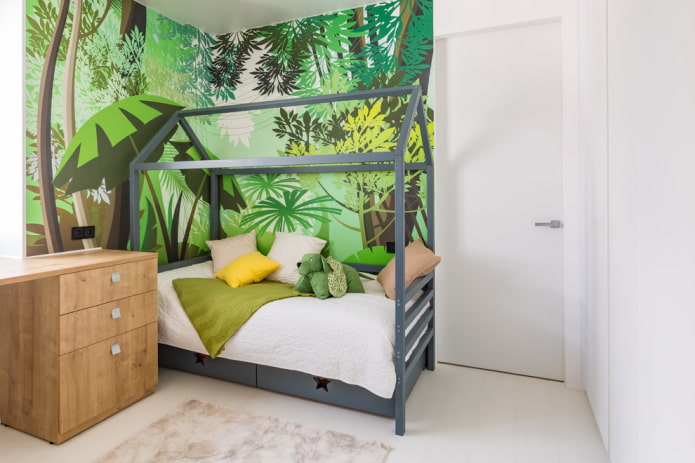 matte doors in the interior of a children's room