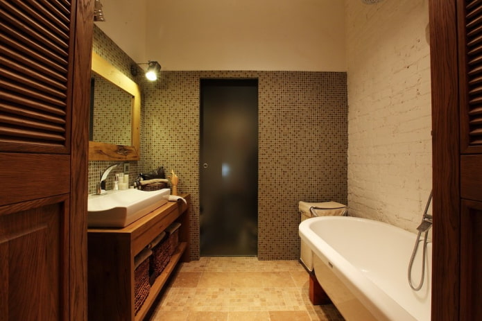 matte doors in the interior of a bathroom