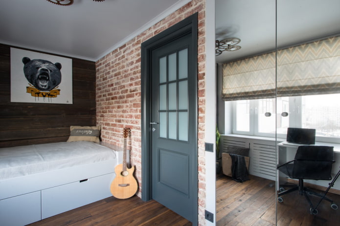 doors in the interior in the loft style