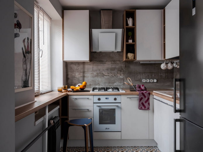 White kitchen on a gray background