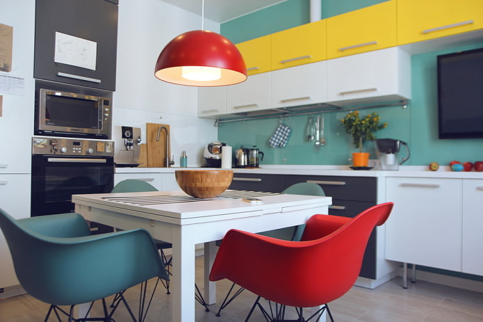 Cold kitchen with warm accents