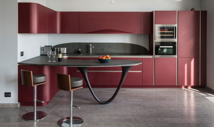 kitchen with marsala facades