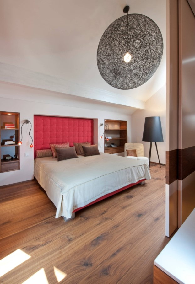 wooden floor in the bedroom