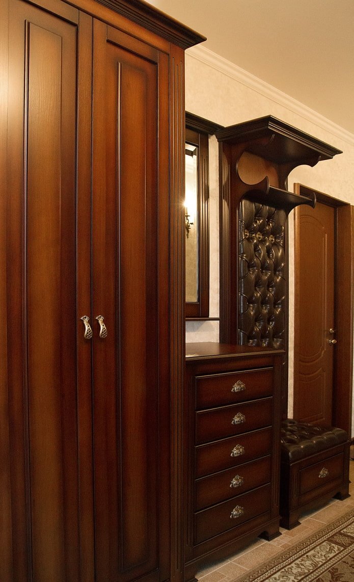 hallway in walnut color