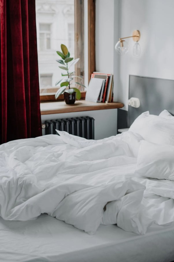 white bed linen