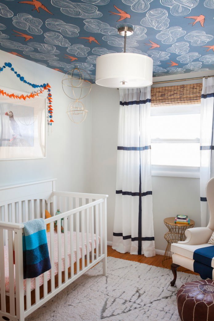 Wallpapering the ceiling