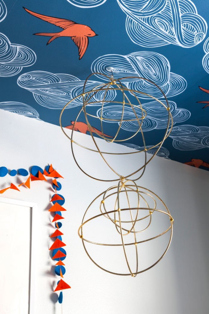 Wallpapering the ceiling