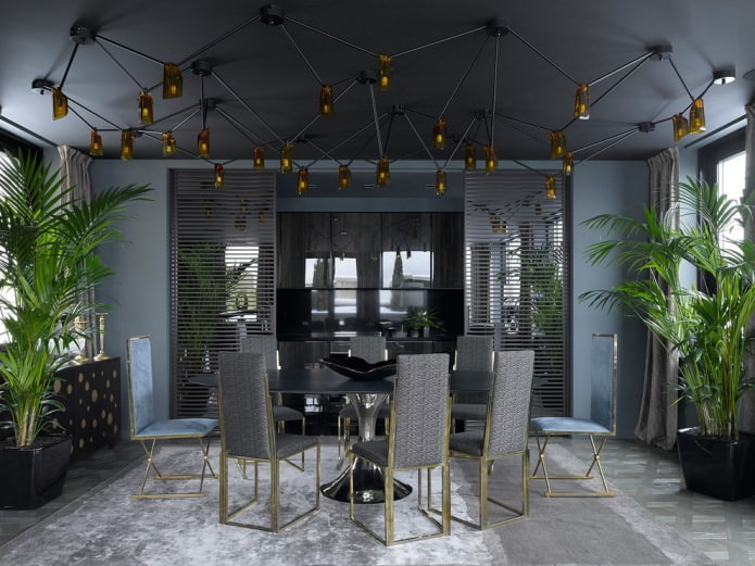 dark blue ceiling