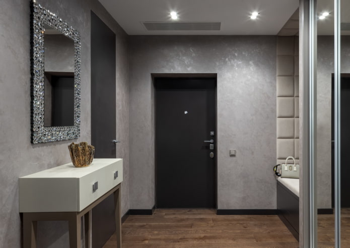 hallway design in gray tones