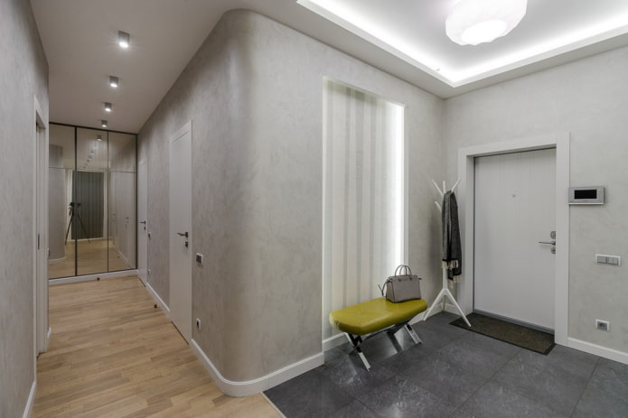 hallway design in gray tones