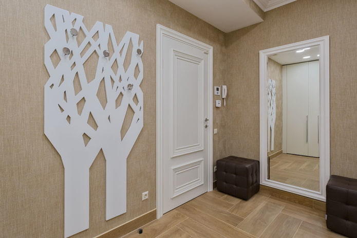 hallway interior in beige tones