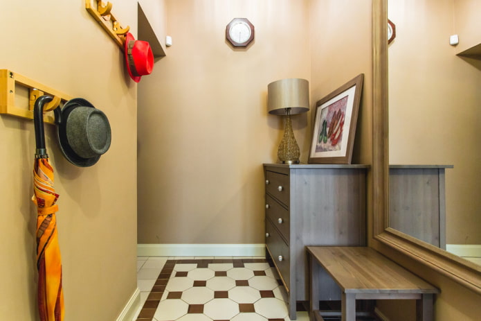 hallway interior in beige tones