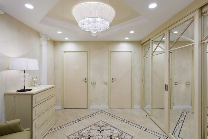 hallway interior in beige tones