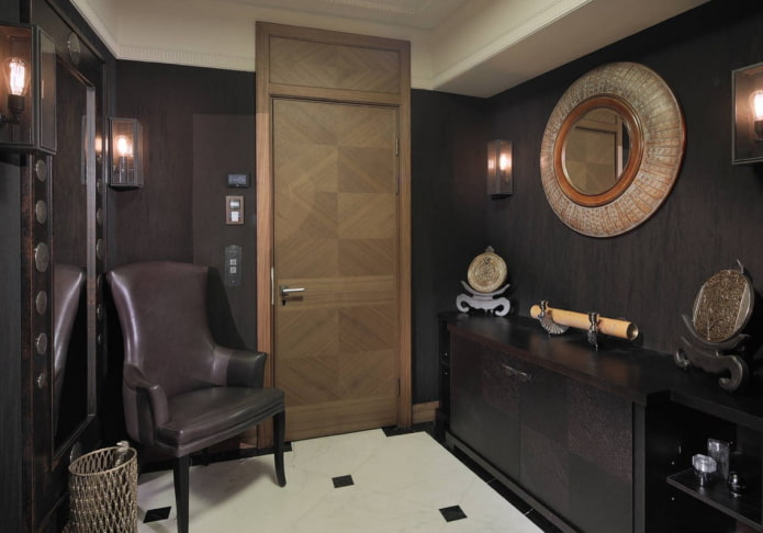 hallway design in dark tones