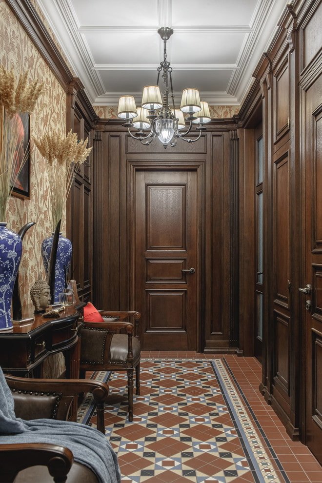 hallway interior in brown tones