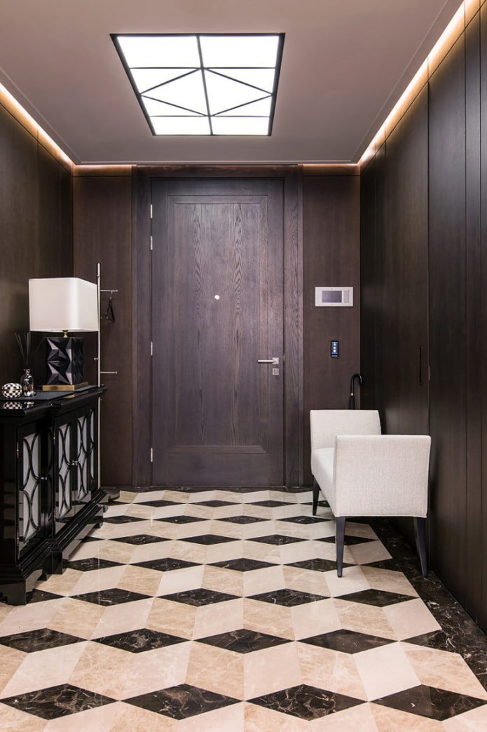 hallway interior in brown tones