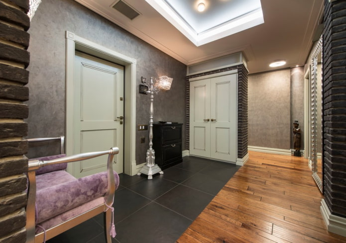color scheme of the hallway in the loft style