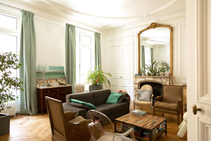 Light green curtains