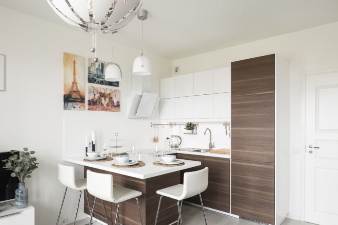white walls in the kitchen interior
