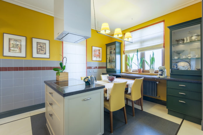color combinations on the walls in the kitchen interior