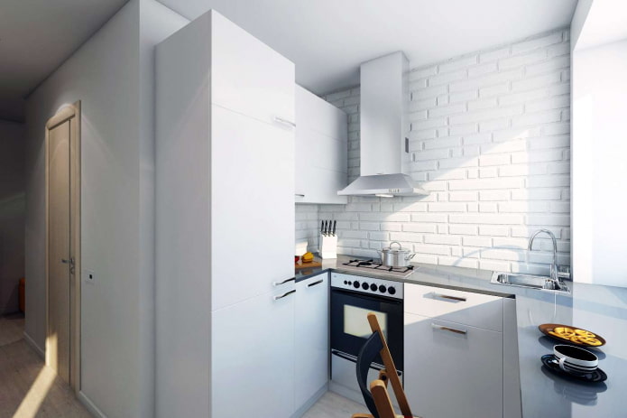 white walls in the kitchen interior