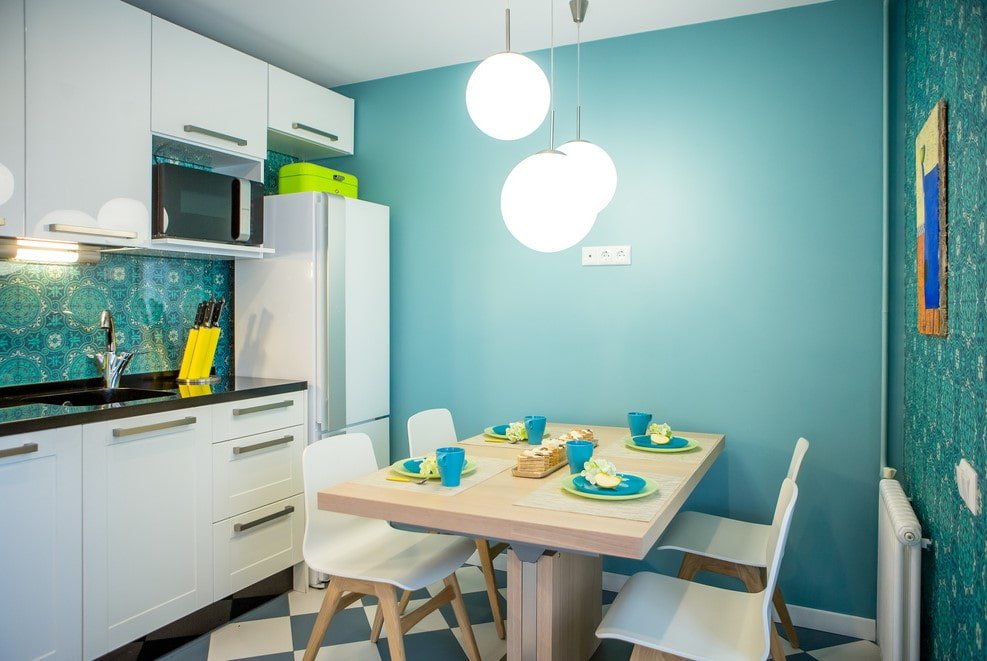 kitchen with painted wall