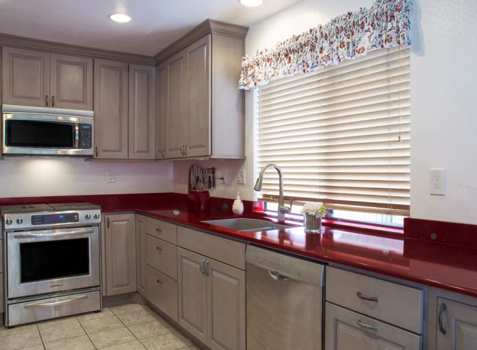 burgundy tabletop