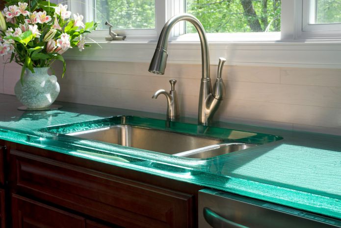 Glass countertop