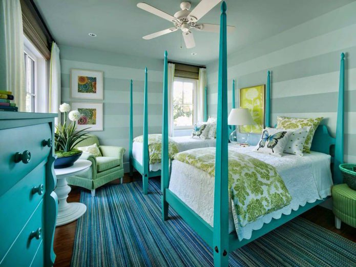Tiffany color in the interior 