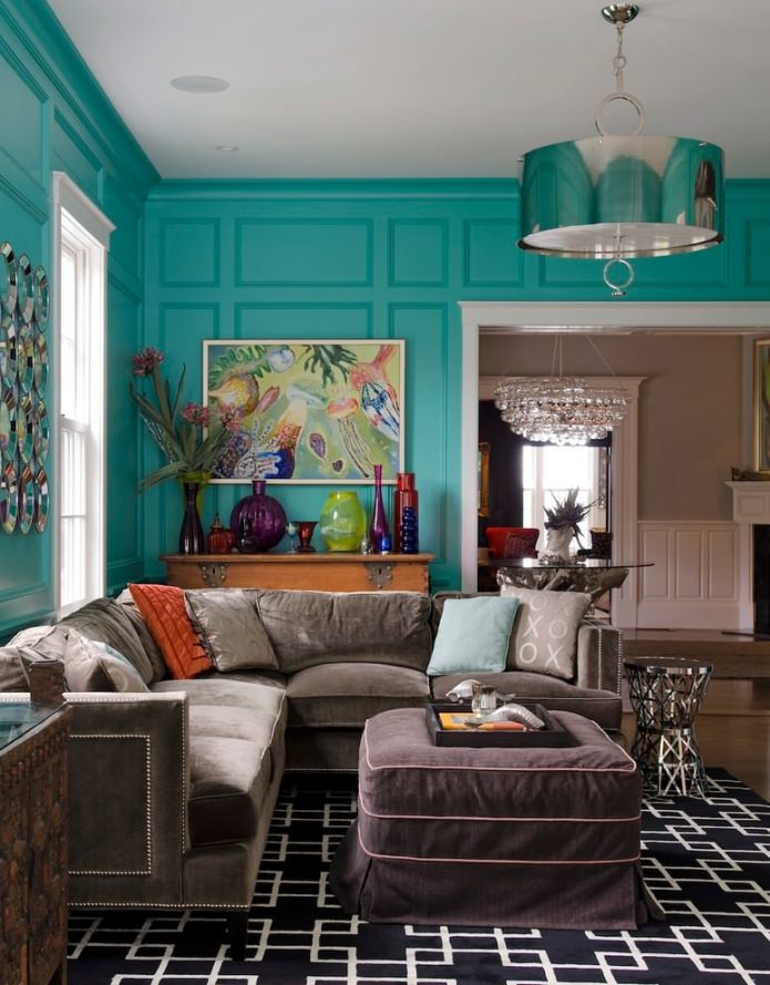 Tiffany color in the interior 