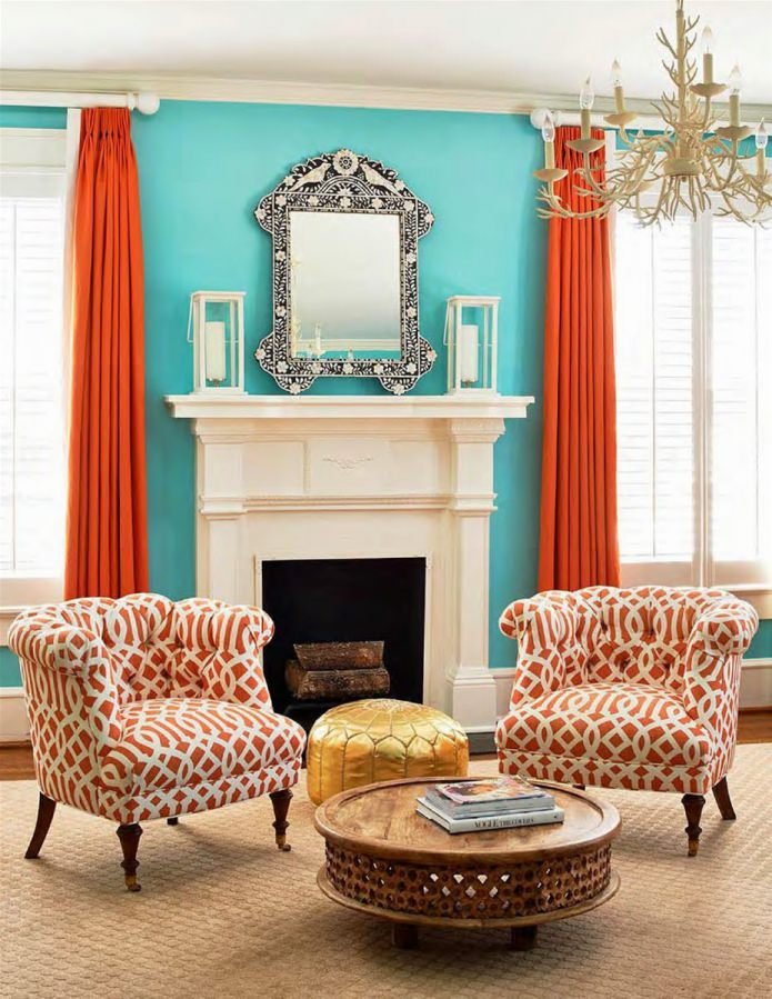 Tiffany color in the interior 