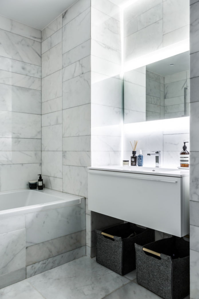 white marble in the bathroom