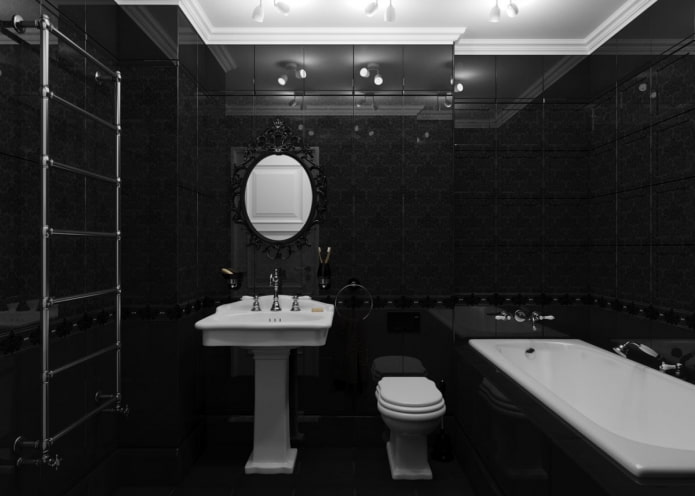 all black bathroom