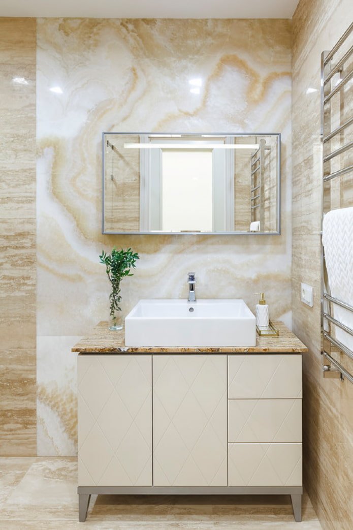 beige walls under a stone