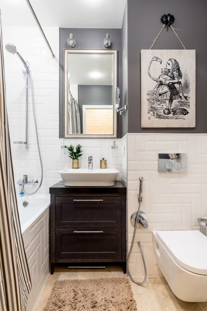 combination of paint and tiles