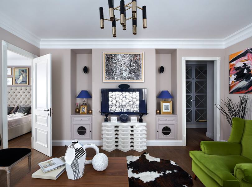 Combination of plinth, floor and doors