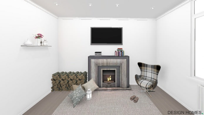 light walls and ceiling, dark floor