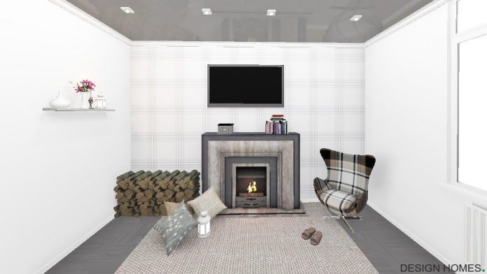 dark ceiling and floor, light walls
