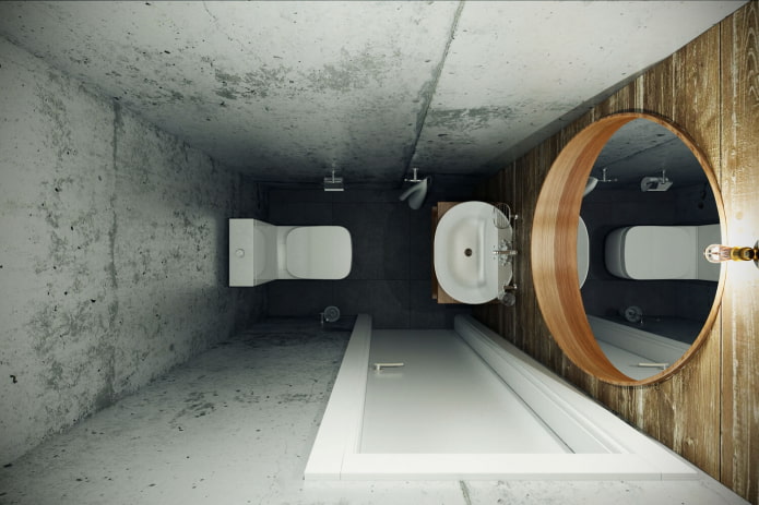 concrete walls in the toilet