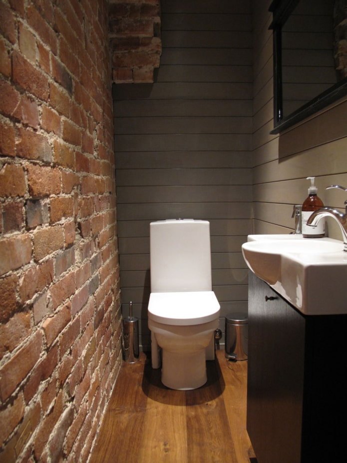 brick with clapboard on the walls