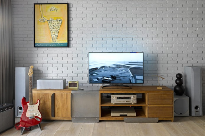 floor-standing TV stand in the interior