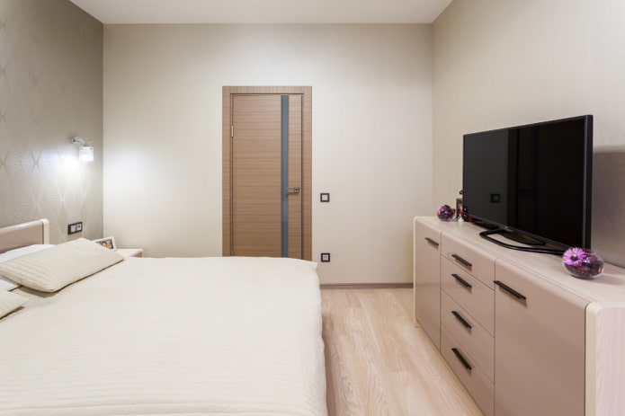 TV stand in the bedroom interior